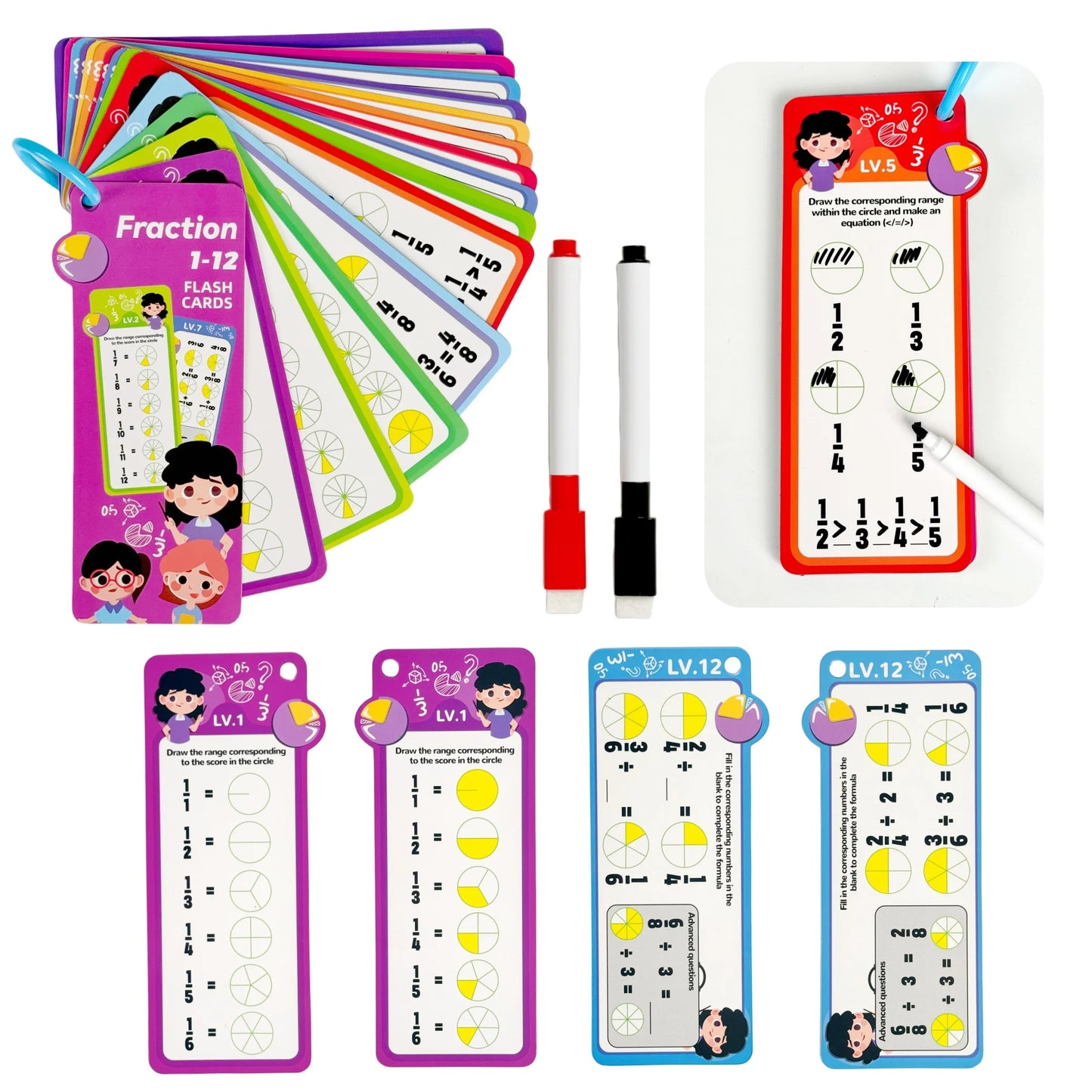 Kids Math Flash Cards Set