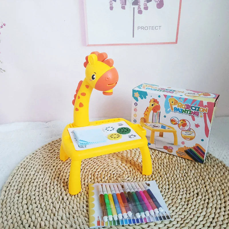 Children LED projector drawing table