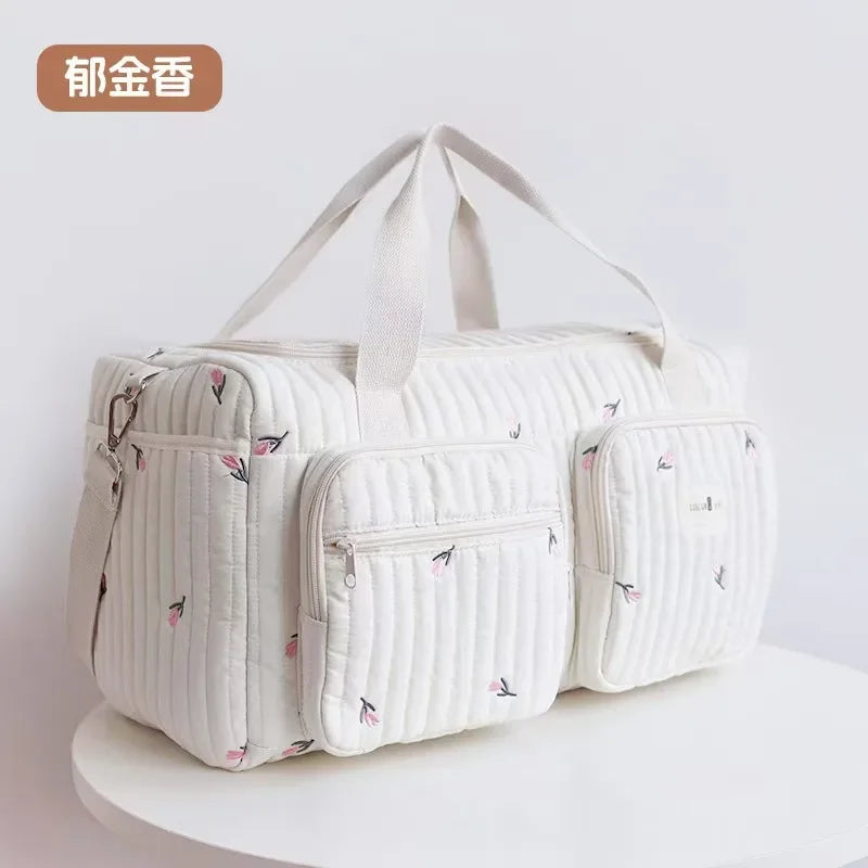 Cute Bear Embroidered Baby Diaper Bag