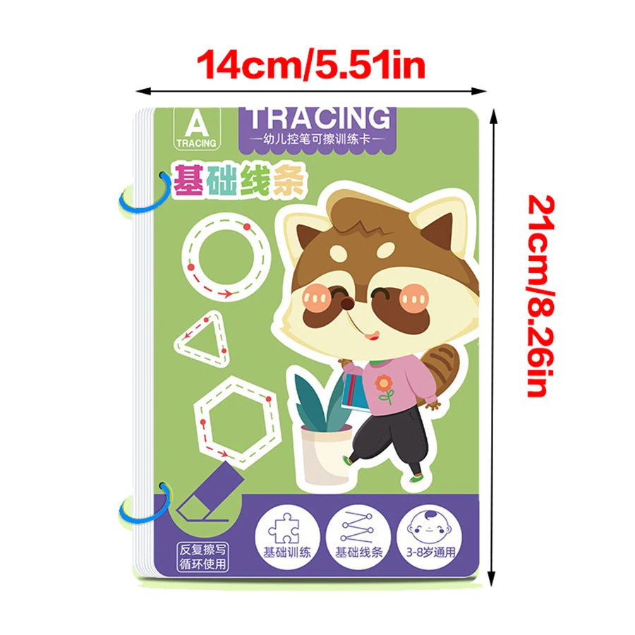 Reusable Tracing Practice Book for Toddlers