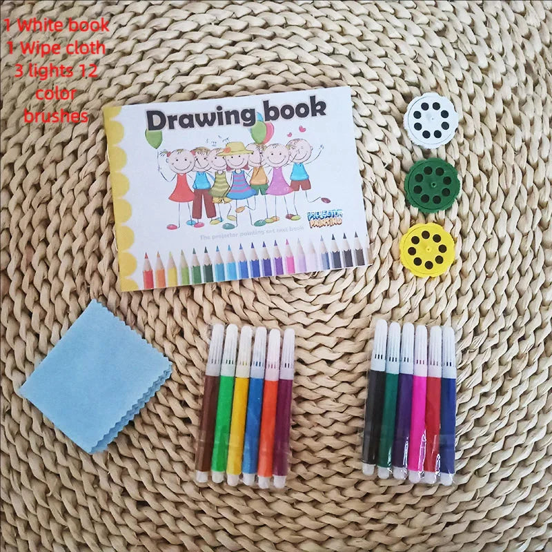 Children LED projector drawing table