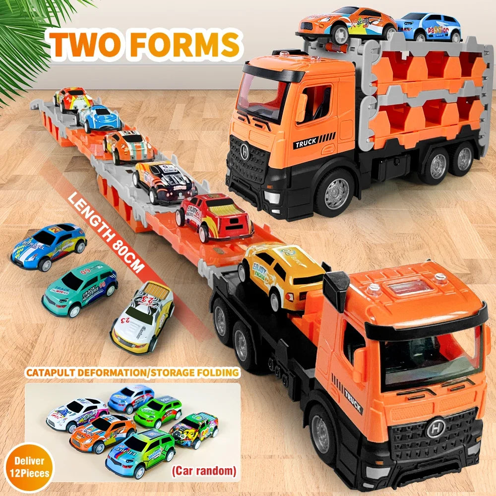 Folding Transporter Truck with Mini Cars