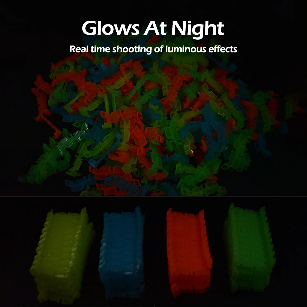 DIY Glow-in-the-Dark Stunt Track Car Set