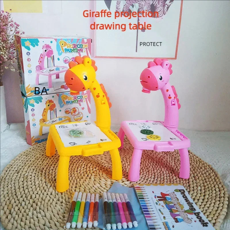 Kids LED Projector Drawing Table Set