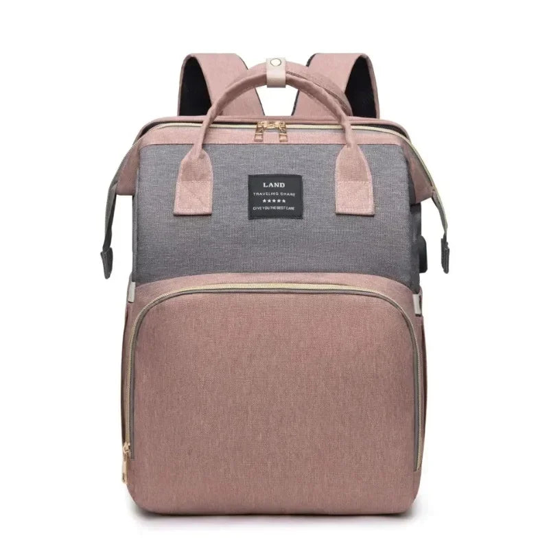 Folding Mommy Backpack with Built-In Crib