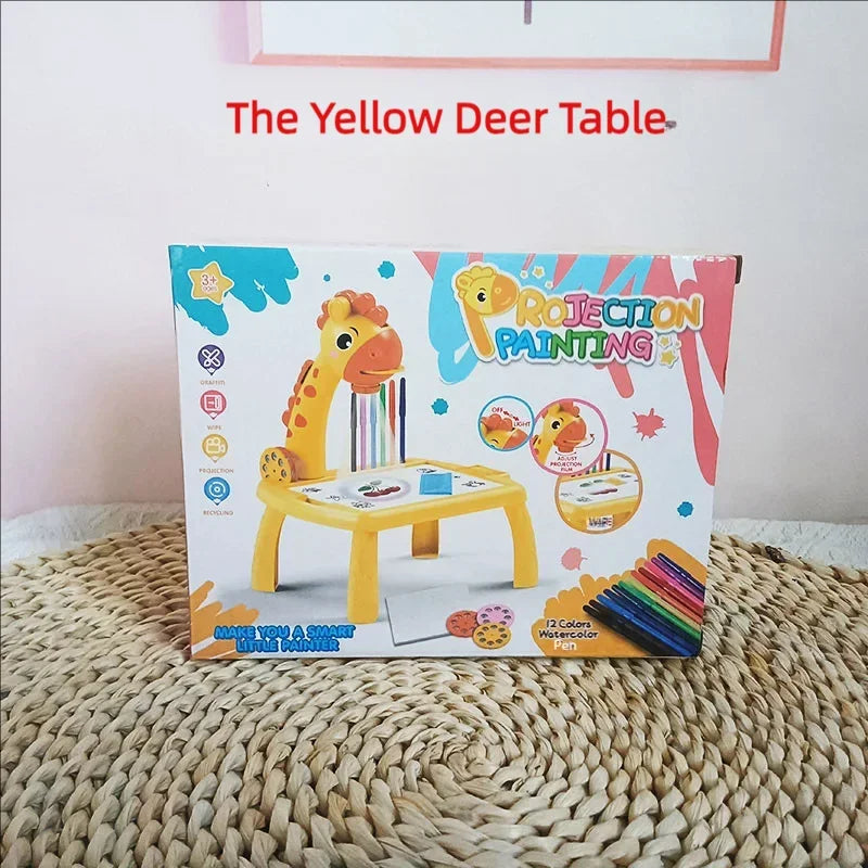 Kids LED Projector Drawing Table Set