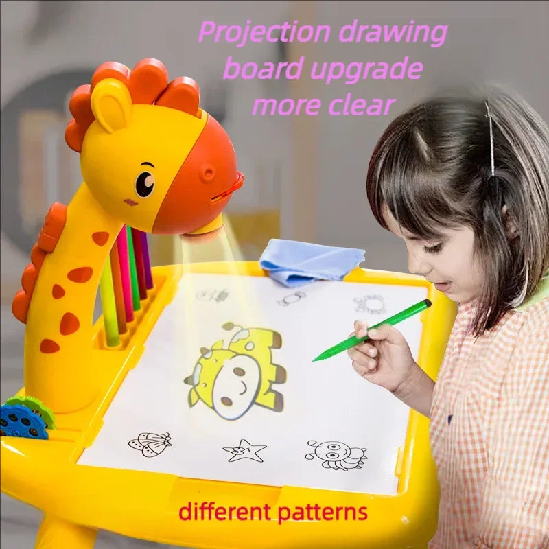 Children LED projector drawing table