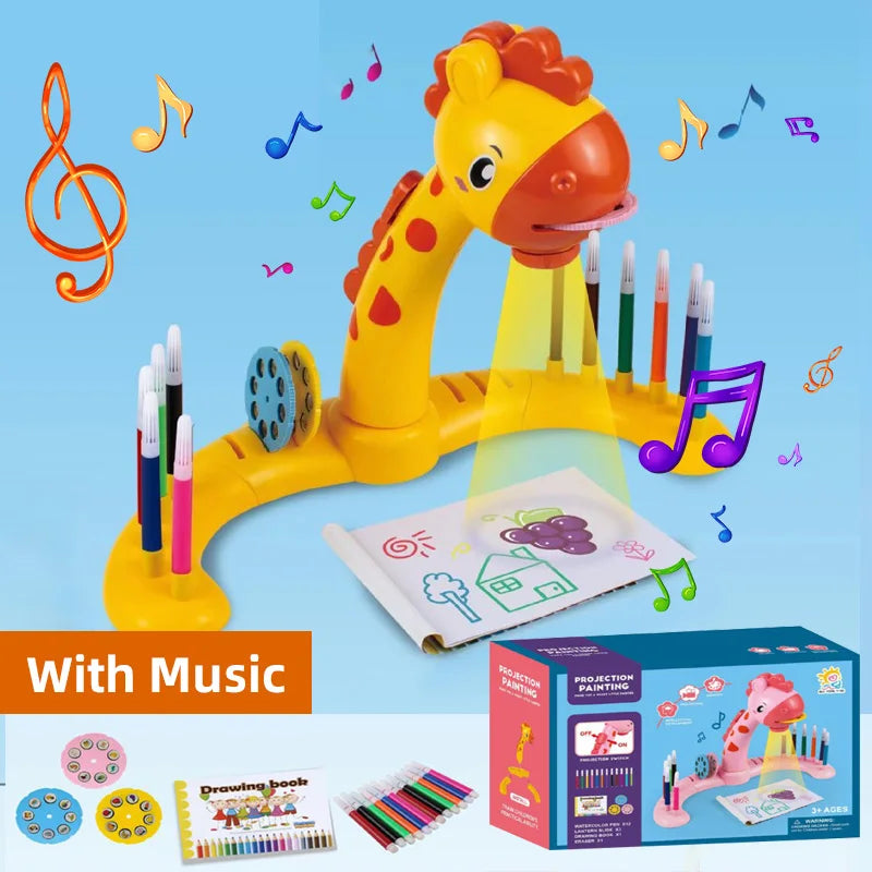 Kids LED Projector Drawing Table Set