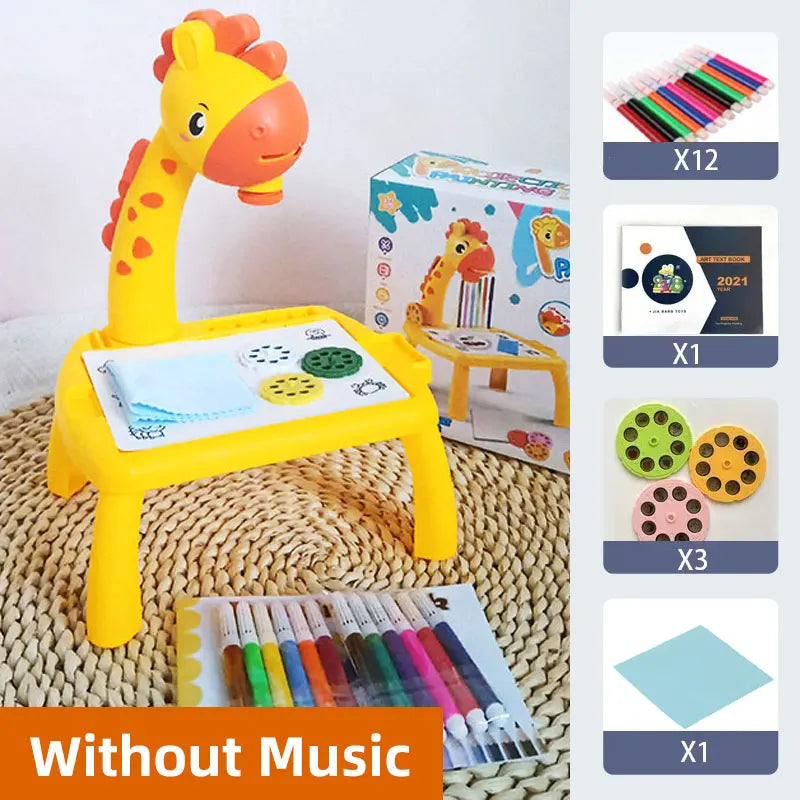 Kids LED Projector Drawing Table Set