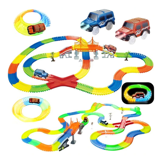 DIY Glow-in-the-Dark Stunt Track Car Set