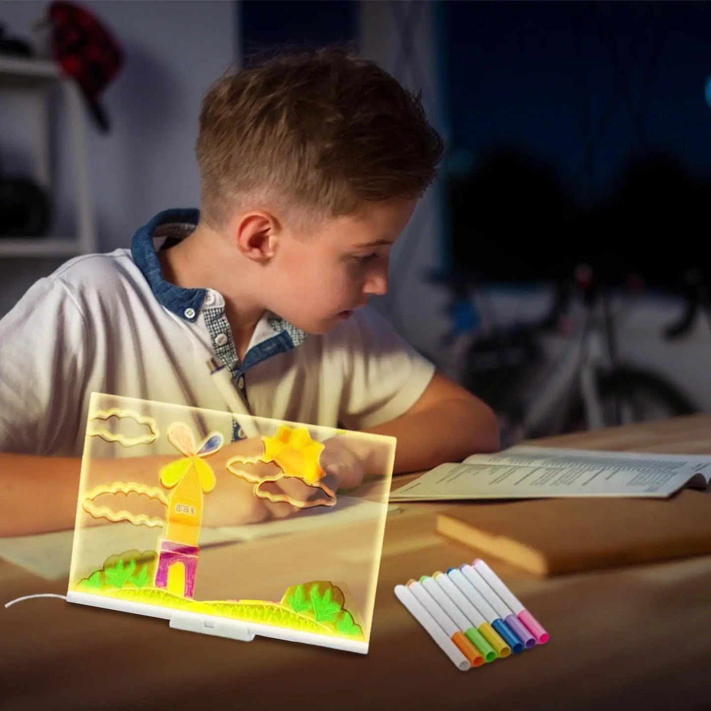 Kids LED Erasable Drawing Board