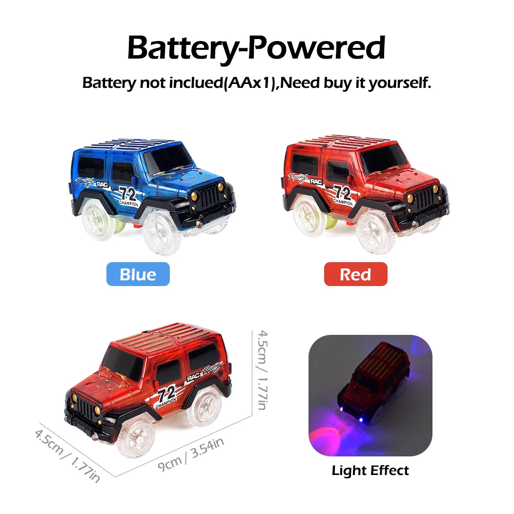 DIY Glow-in-the-Dark Stunt Track Car Set