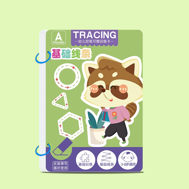 Reusable Tracing Practice Book for Toddlers