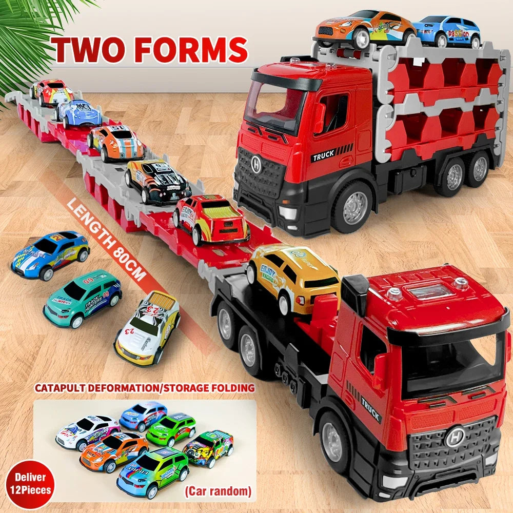 Folding Transporter Truck with Mini Cars