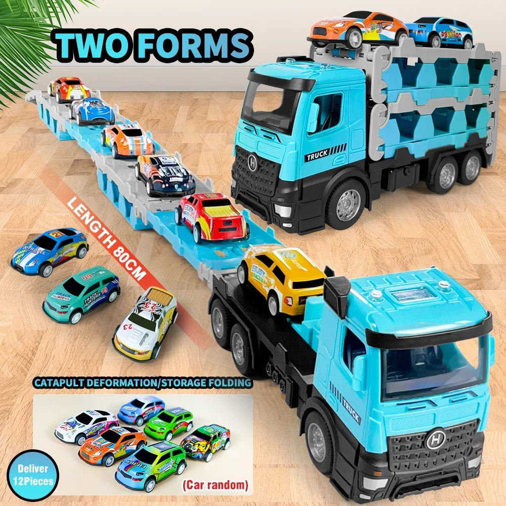 Folding Transporter Truck with Mini Cars